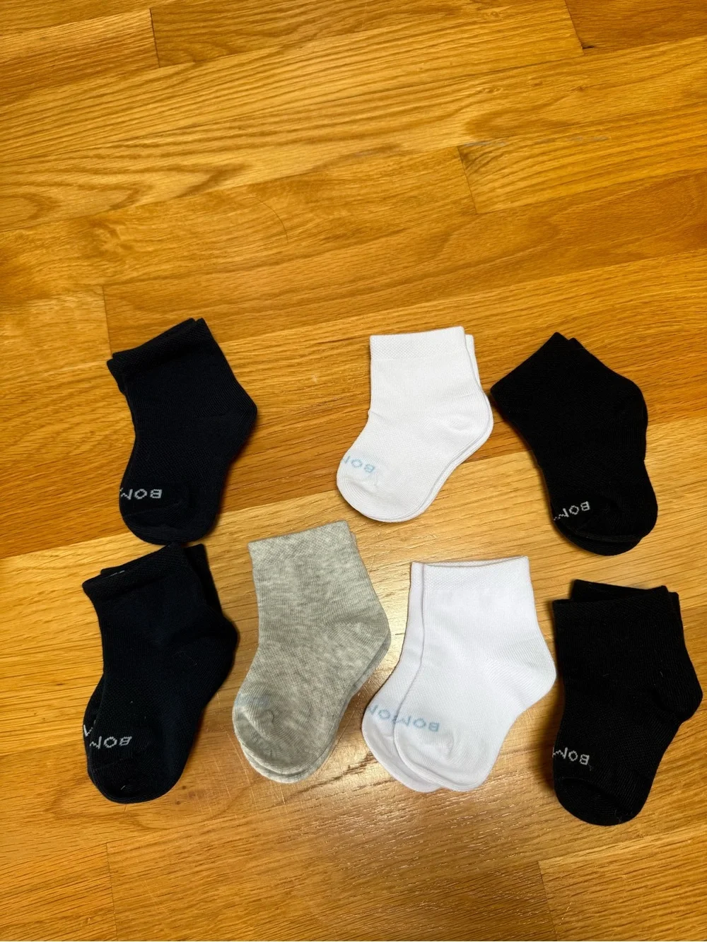 Bombas Toddler Lightweight Ankle Sock 7-Pack Black Grey White Navy NEW